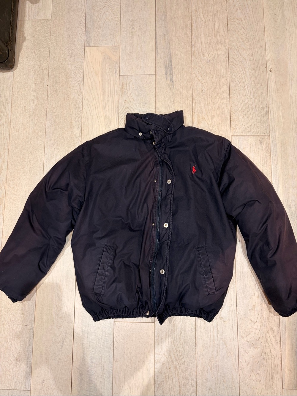 Polo Ralph Lauren Navy Down Puffer Bomber Jacket Youth size Large